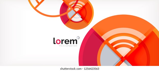 Circle abstract background, bright colorful round geometric shapes, vector illustration