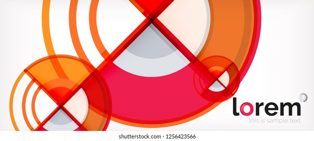 Fondo abstracto del círculo, formas geométricas redondeadas brillantes, ilustración vectorial