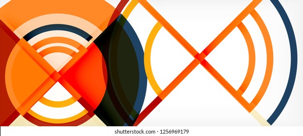 Circle abstract background, bright colorful round geometric shapes, vector illustration