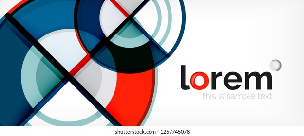 Circle abstract background, bright colorful round geometric shapes, vector illustration