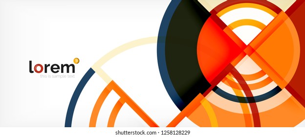 Fondo abstracto del círculo, formas geométricas redondeadas brillantes, ilustración vectorial