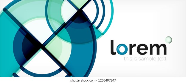 Circle abstract background, bright colorful round geometric shapes, vector illustration