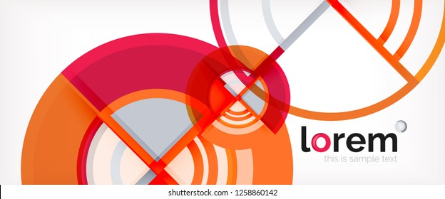 Circle abstract background, bright colorful round geometric shapes, vector illustration