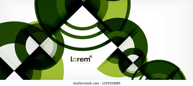 Circle abstract background, bright colorful round geometric shapes, vector illustration