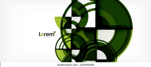 Circle abstract background, bright colorful round geometric shapes, vector illustration
