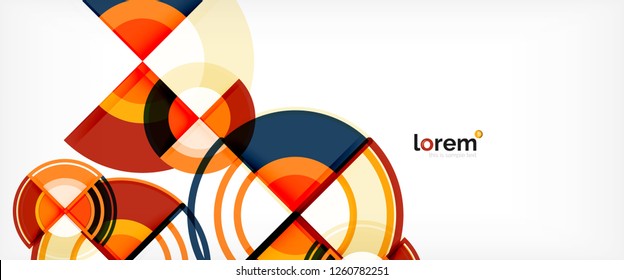 Fondo abstracto del círculo, formas geométricas redondeadas brillantes, ilustración vectorial
