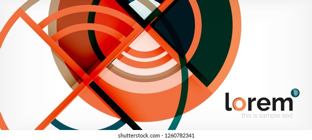 Circle abstract background, bright colorful round geometric shapes, vector illustration