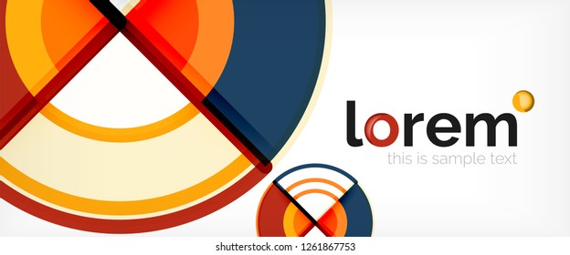 Circle abstract background, bright colorful round geometric shapes, vector illustration