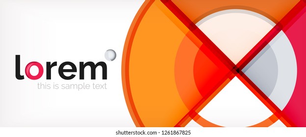 Circle abstract background, bright colorful round geometric shapes, vector illustration