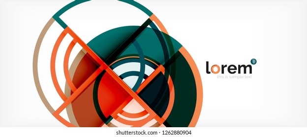 Fondo abstracto del círculo, formas geométricas redondeadas brillantes, ilustración vectorial