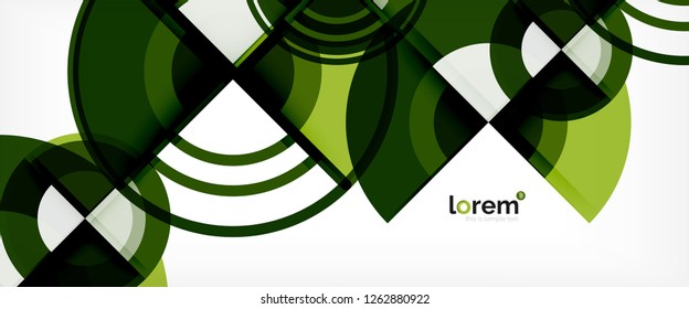 Fondo abstracto del círculo, formas geométricas redondeadas brillantes, ilustración vectorial