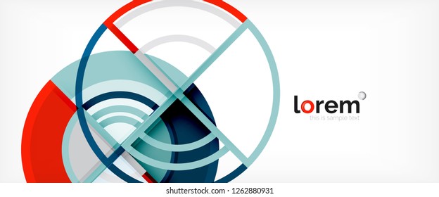 Circle abstract background, bright colorful round geometric shapes, vector illustration