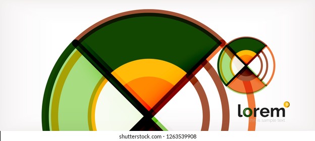 Circle abstract background, bright colorful round geometric shapes, vector illustration