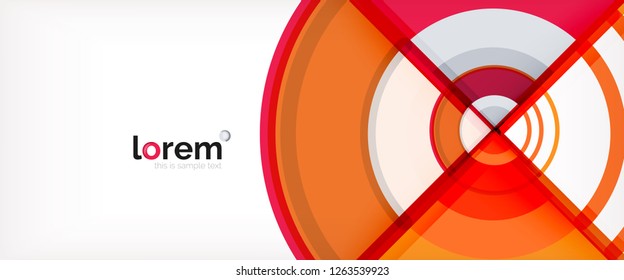 Circle abstract background, bright colorful round geometric shapes, vector illustration