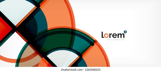 Fondo abstracto del círculo, formas geométricas redondeadas brillantes, ilustración vectorial