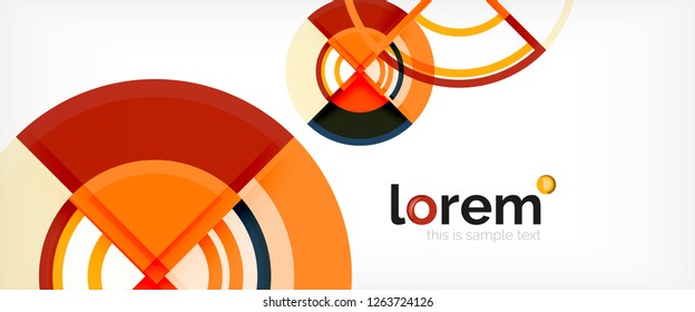 Circle abstract background, bright colorful round geometric shapes, vector illustration