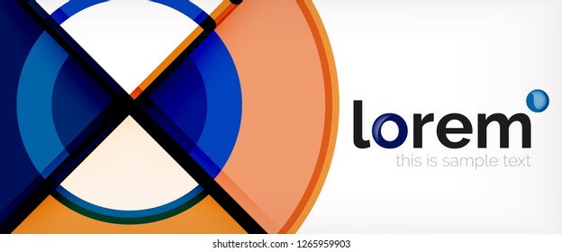 Circle abstract background, bright colorful round geometric shapes, vector illustration