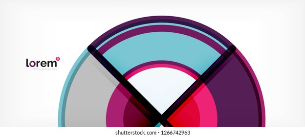 Fondo abstracto del círculo, formas geométricas redondeadas brillantes, ilustración vectorial