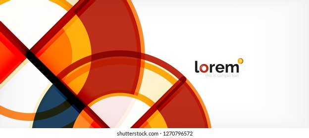 Circle abstract background, bright colorful round geometric shapes, vector illustration