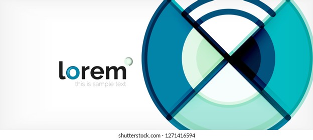 Circle abstract background, bright colorful round geometric shapes, vector illustration