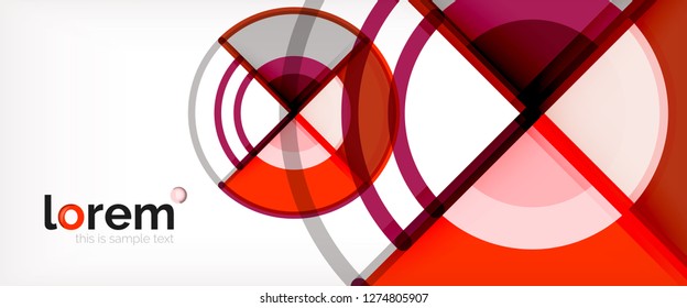 Fondo abstracto del círculo, formas geométricas redondeadas brillantes, ilustración vectorial