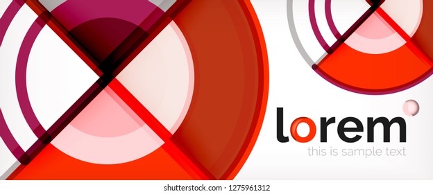 Circle abstract background, bright colorful round geometric shapes, vector illustration