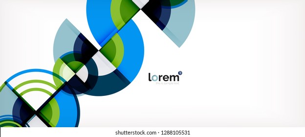 Circle abstract background, bright colorful round geometric shapes, vector illustration