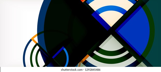 Circle abstract background, bright colorful round geometric shapes, vector illustration