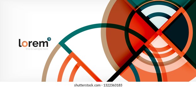 Abstrakter Circle-Hintergrund, hellbunter, runde geometrische Formen, Vektorgrafik