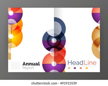 Circle abstract background, business annual report or flyer layout. Vector illustration