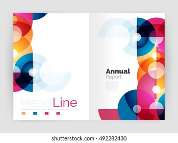 Circle abstract background, business annual report or flyer layout. Vector illustration