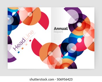 Circle abstract background, business annual report or flyer layout. Vector illustration