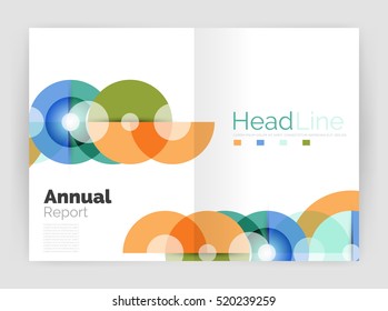Circle abstract background, business annual report or flyer layout. Vector illustration