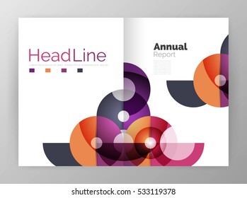 Circle abstract background, business annual report or flyer layout. Vector illustration