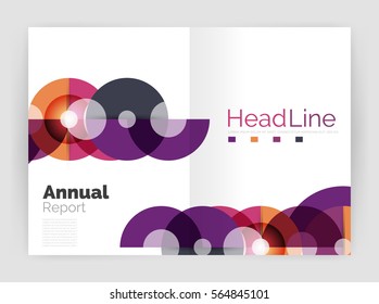 Circle abstract background, business annual report or flyer layout. Vector illustration