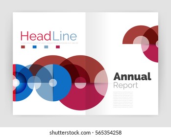 Circle abstract background, business annual report or flyer layout. Vector illustration