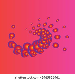 Circle abstract background with dynamic halftone dots in spiral. Black shape on a white background and the same white shape on the black side.