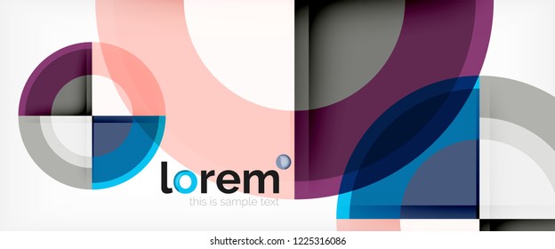 Fondo abstracto del círculo, plantilla de diseño moderno circular geométrica, ilustración vectorial