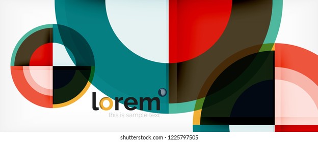 Fondo abstracto del círculo, plantilla de diseño moderno circular geométrica, ilustración vectorial