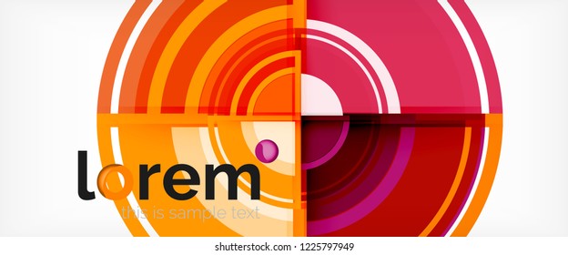 Circle abstract background, geometric circular modern design template, vector illustration