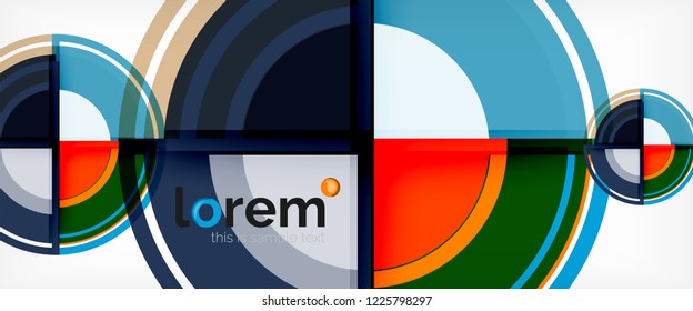 Circle abstract background, geometric circular modern design template, vector illustration