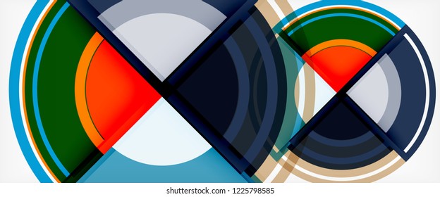 Fondo abstracto del círculo, plantilla de diseño moderno circular geométrica, ilustración vectorial