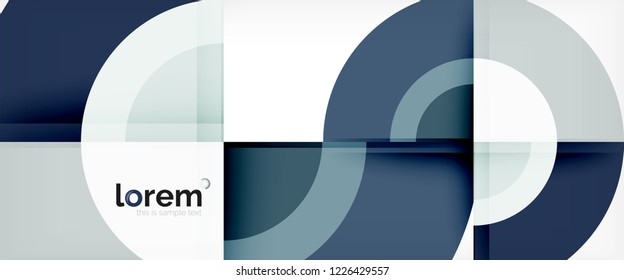 Circle abstract background, geometric circular modern design template, vector illustration