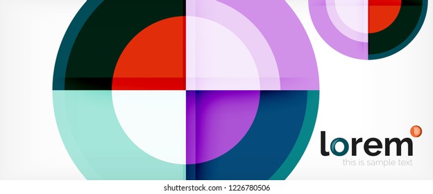 Fondo abstracto del círculo, plantilla de diseño moderno circular geométrica, ilustración vectorial