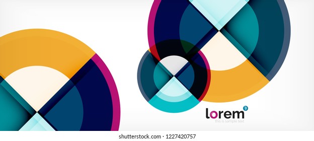 Fondo abstracto del círculo, plantilla de diseño moderno circular geométrica, ilustración vectorial
