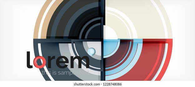 Circle abstract background, geometric circular modern design template, vector illustration