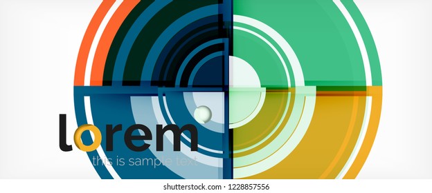 Circle abstract background, geometric circular modern design template, vector illustration