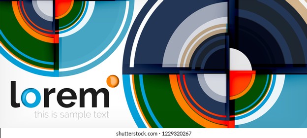 Circle abstract background, geometric circular modern design template, vector illustration