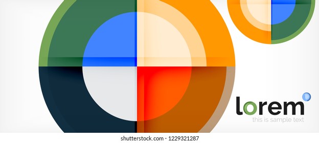 Fundo abstrato do círculo, modelo de design moderno circular geométrico, ilustração vetorial