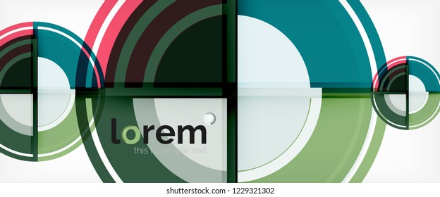 Fondo abstracto del círculo, plantilla de diseño moderno circular geométrica, ilustración vectorial
